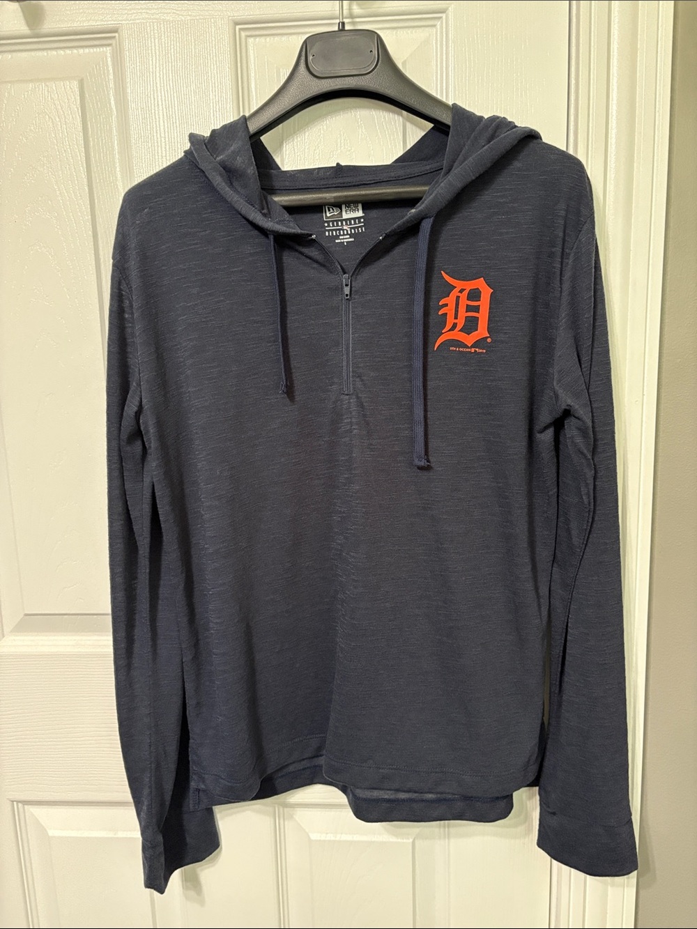 New Era Navy Hoodie with Orange Detroit Tigers Logo